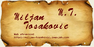 Miljan Tošaković vizit kartica